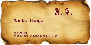 Marks Hanga névjegykártya